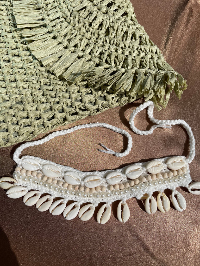 THE GOLDEN HOUR - 'OCEAN' - Crochet Choker (White)
