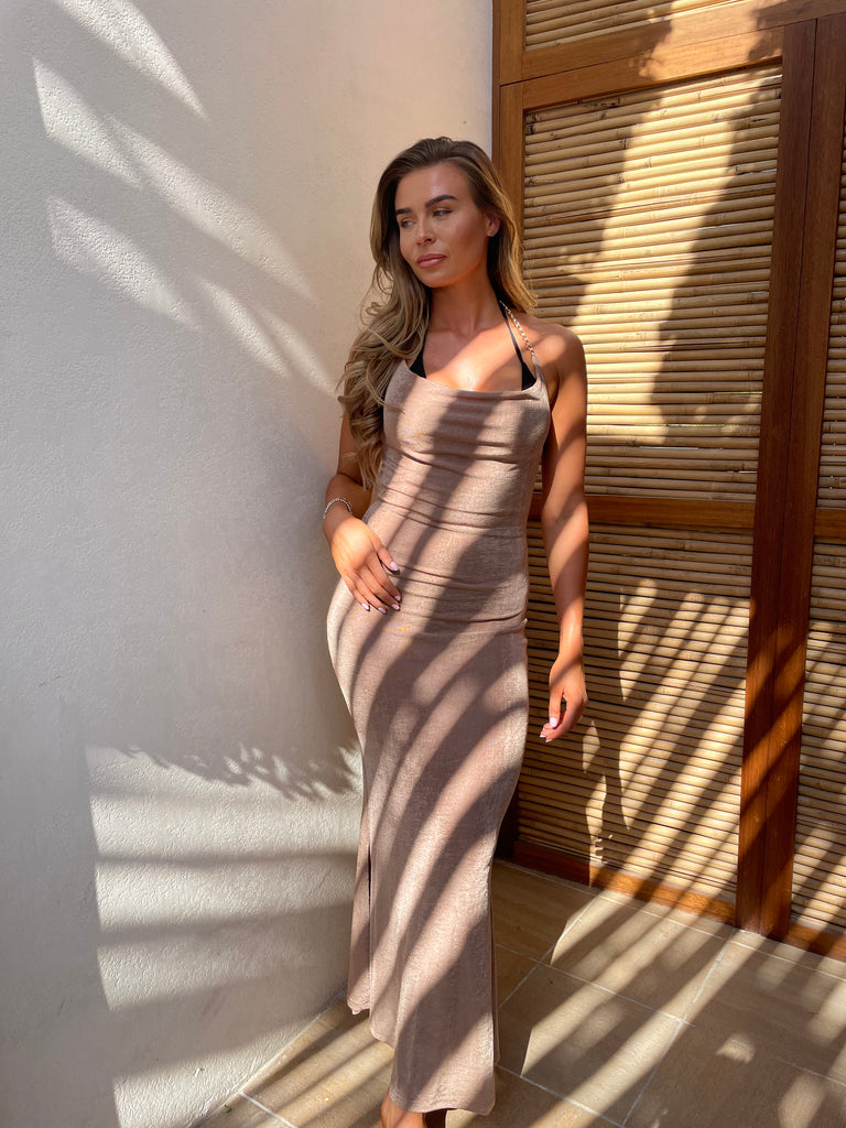 THE GOLDEN HOUR - ‘CHAIN REACTION’ - Maxi Dress (Brown)