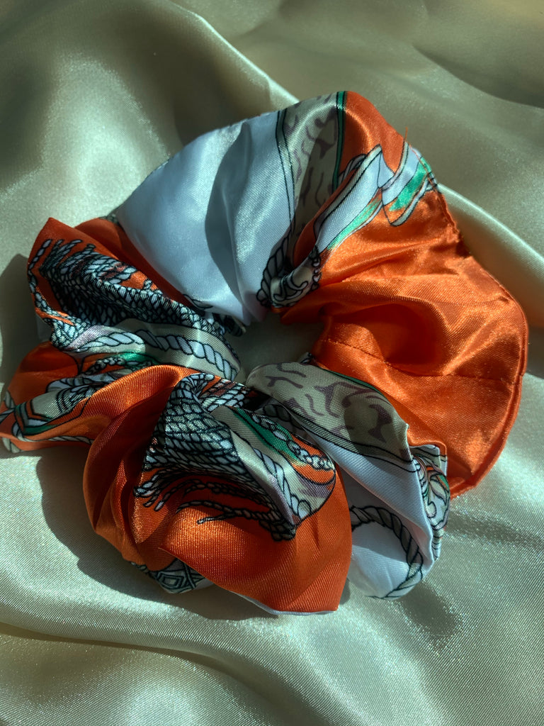 ‘Vintage Orange’ Large Handmade Scrunchie
