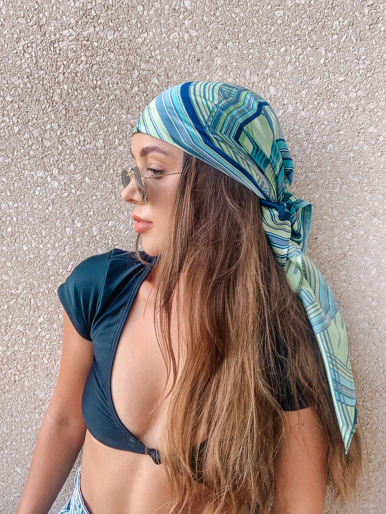 ‘Mint Power’ Silk Satin Headscarf